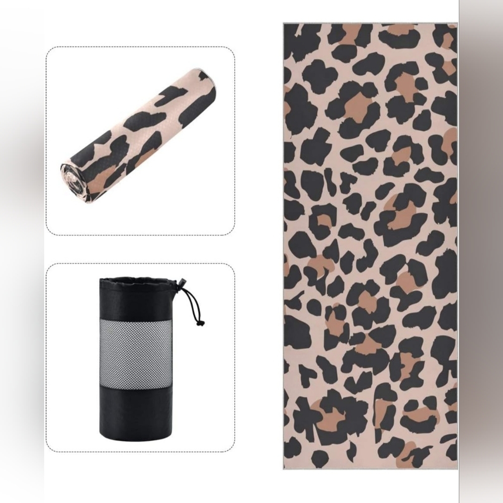 Alaza Vintage Pink Animal Pattern Hot Yoga Mat Towel
